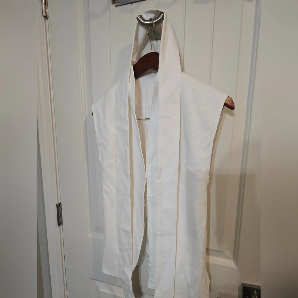 NWT Commense White Sleeveless Vest Top Blouse Tie Waist Belted Xs Old Money - Picture 7 of 10